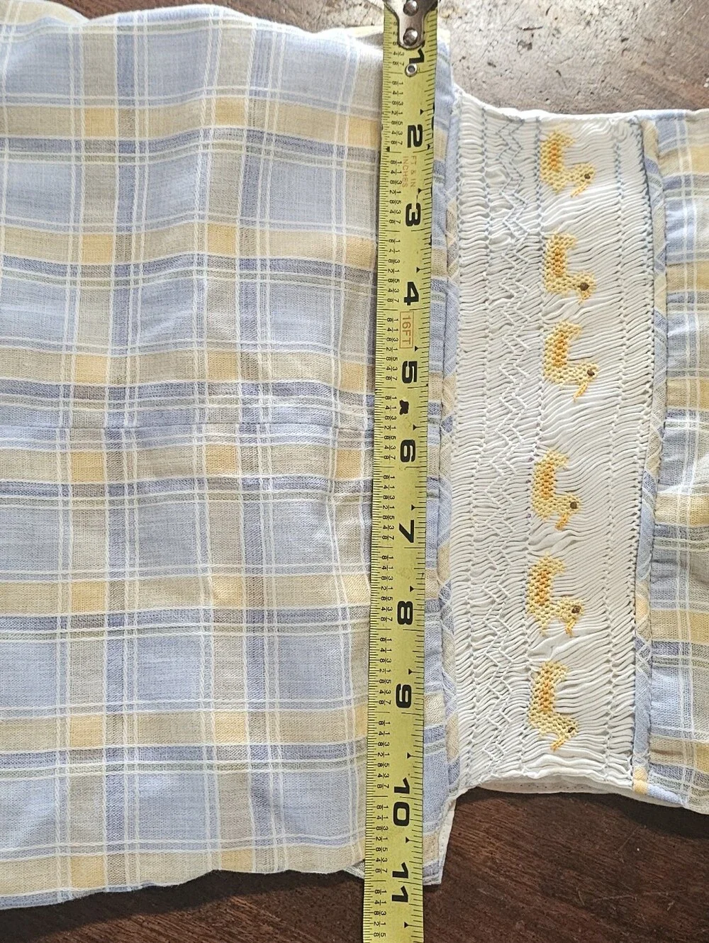 Vintage Homemade Embroidered Smocked Ducks Baby Shorts Romper 12-18mos